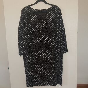 Lands' End Black and White Polka Dot Dress